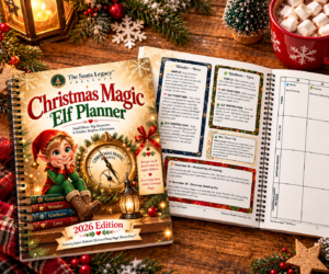 Christmas Magic Elf Planner Holiday Flat Lay