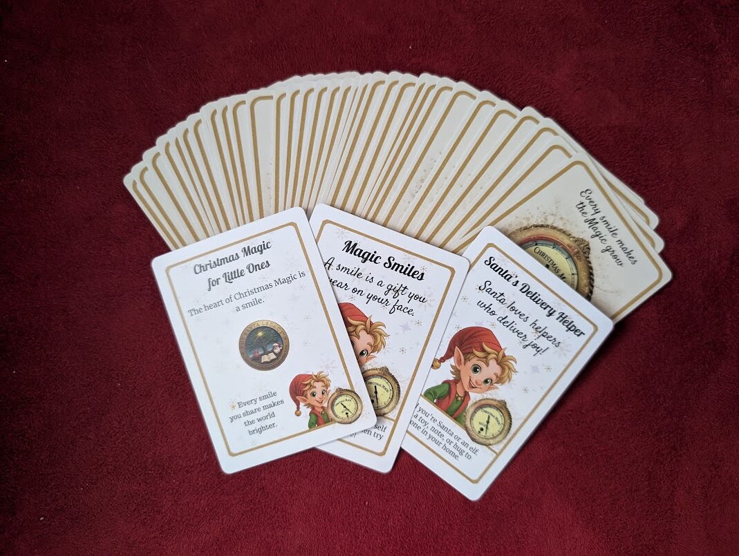 Christmas Magic Activity Card Deck with 30 daily prompts. Part of the Santa Legacy Christmas Magic Gift Box collection
